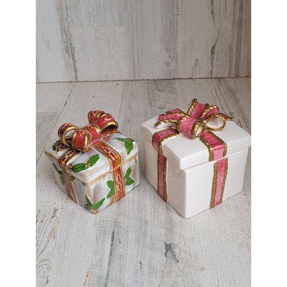 Gift box trinket set home decor present xmas ceramic vintage - Picture 5 of 6